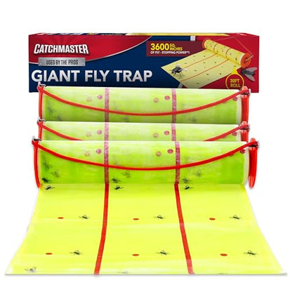 Catchmaster Giant Fly Glue Trap 3pk, 30ft Sticky Fly Paper Roll Outdoor - size: 3 Pack