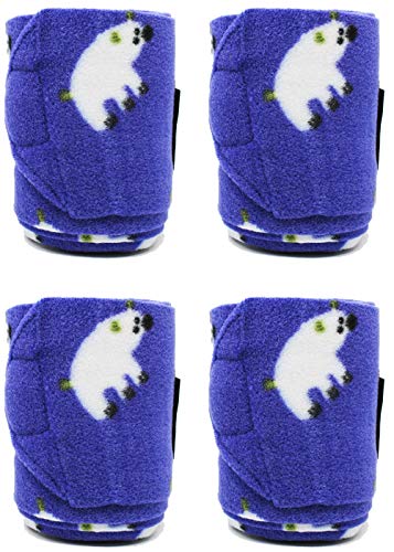 CHALLENGER 10ft Horse Grooming Leg Polo Wrap Set of 4 Soft Fleece 95R - color: Purple/Polar Bears