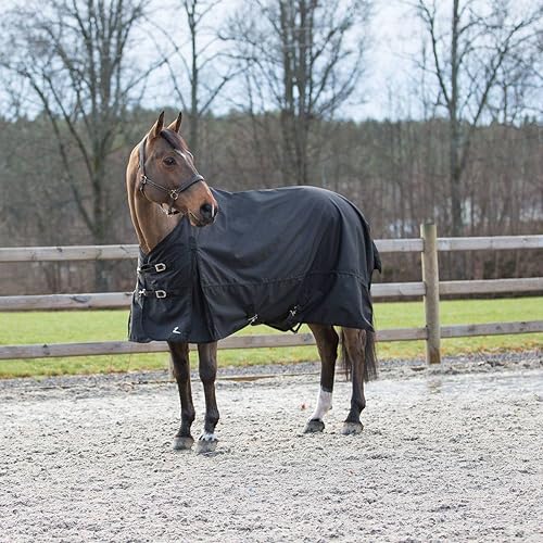 HORZE Nevada 1200D Lightweight Waterproof Horse Turnout Rain Sheet (No Fill) - Black - 75 in - size: 75 in
