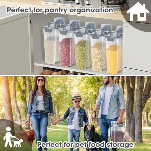 Airtight 10 Lbs Rice Storage Container Pet Dog Cat Food Holder 5 Lbs - Grey - color: Grey-10L