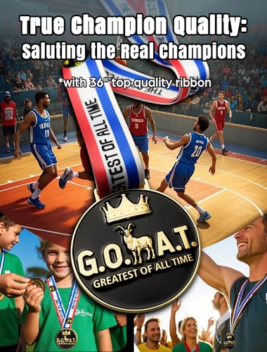 Goat Medal - 3'' Heavy Duty Goat Necklace, Double-Sided 3D Engraved Championship Trophy for Sports Awards, MVP Gifts & Collections