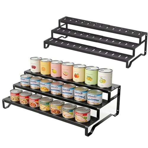 Expandable Can Organizer for Pantry, 3 Tier Metal Canned Food Storage 2Pack - size: 3tier*2pack