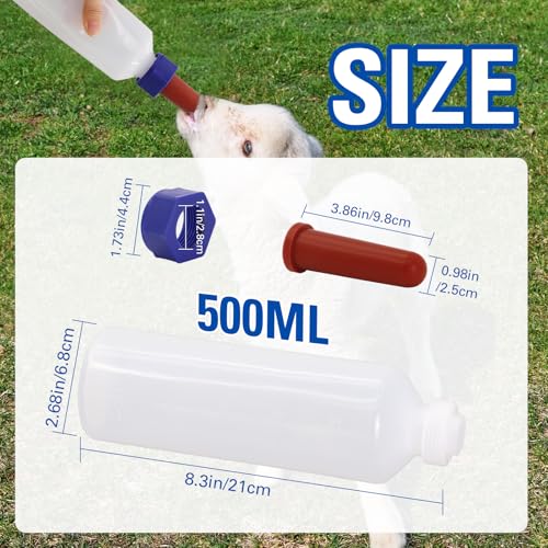 2 Pack Calf Nursing Bottle 500ml, Livestock Feeding Bottle for Orphaned - size: 500ml