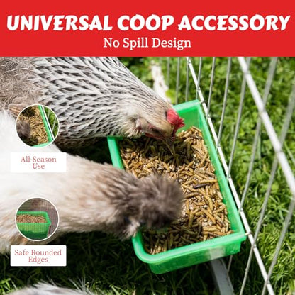 My Favorite Chicken 27oz Chicken Cage Cup – Hanging Chicken Waterer & Feeder for Chick, Duck, Quail, Parakeet – Versatile Poultry Feeder & Bird Cage Water Cups, Green - color: Green