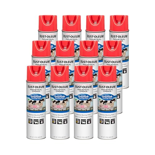 Rust-Oleum Livestock Marking Spray Paint, Fluorescent Red
