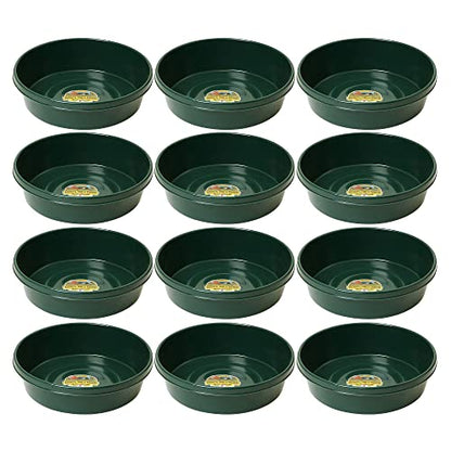 Little Giant 3 Gallon Durable and Versatile Plastic Flat Farm Livestock and Pet Ranch Home Feed and Water Utility Pan, Green (12 Pack)