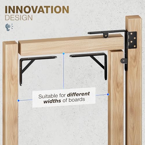 Gate Corner Brace Kit, Adjustable Anti-Sag Hardware for Wooden Gates