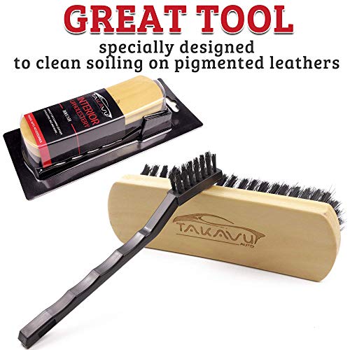 TAKAVU Leather & Upholstery Cleaning Brush Set (Black) - color: Black