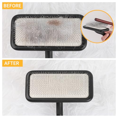 Carpet Rake Sheepskin Wool Brush and Cleaner Comb, Black, 2PCS(Big+Small) - color: Black(Big+Small)