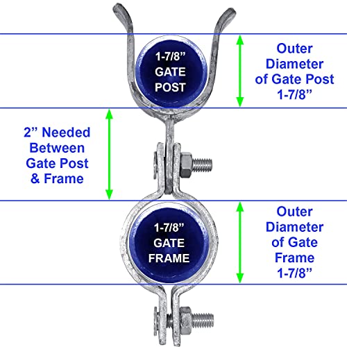 1-7/8" x 1-7/8" Chain Link Fence Gate Fork Latch - Fence Gate Latch - Galvanized Fence Gate Latch with Hole for Padlock - size: 1-7/8"x1-7/8"