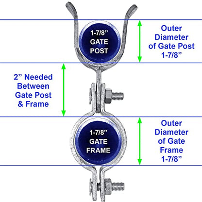 1-7/8" x 1-7/8" Chain Link Fence Gate Fork Latch - Fence Gate Latch - Galvanized Fence Gate Latch with Hole for Padlock - size: 1-7/8"x1-7/8"