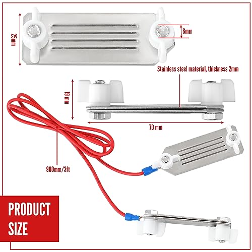 Kanayu 8 Pcs Electric Fence Tape Connector Polytape to Polytape Connector 40mm Electric Tape for Fence Connection with 90 cm Wire for 1/2" to 1-1/2" Width | Wire and Tape Plates, 40mm Electric Tape, with 90 cm Wire for 1/2" to 1-1/2" Width Polytape, for F