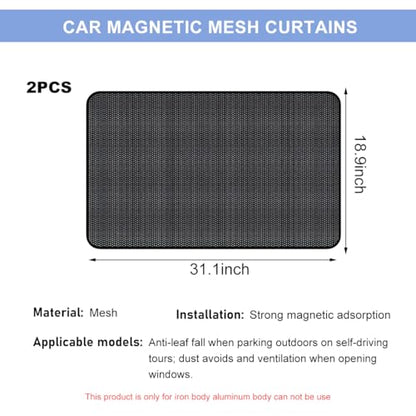 2PCS Car Window Shade, 18.9"×31.1" Magnetic Auto Rear Side Window Cling Sunshade, Car Window Screen for Sun, Glare and UV Rays Protection, Vehicle Sun Shades for Baby - color: 18.9"×31.1"Rear