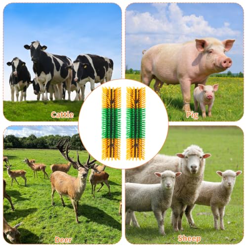 Livestock Scratch Brush Animal Back Scratching Brush for Cow - color: Yellow-Green, size: 2pcs