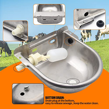 Automatic Livestock Water Bowl Float Valve Self-Filling Dog Goat Chicken