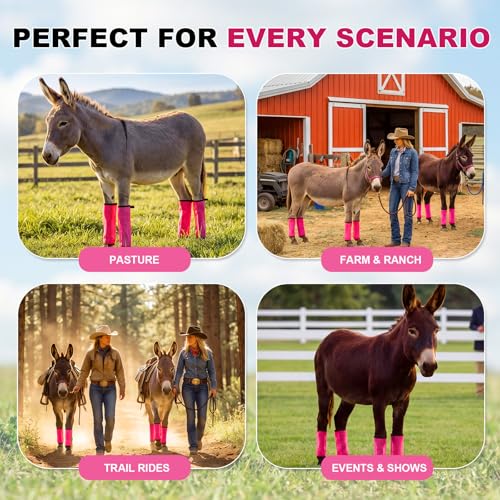 Donkey Fly Boots, Breathable Mesh Leg Wraps - color: Pink