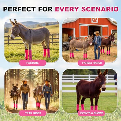 Donkey Fly Boots, Breathable Mesh Leg Wraps - color: Pink