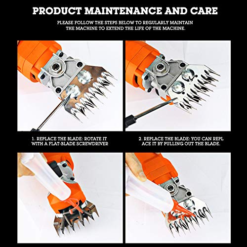 Walfront Sheep Clipper Blade 9 Tooth Straight Swing Replacement for Sheep Goat Shearing Combs Stainless Steel Cutter Head