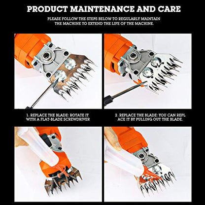 Walfront Sheep Clipper Blade 9 Tooth Straight Swing Replacement for Sheep Goat Shearing Combs Stainless Steel Cutter Head