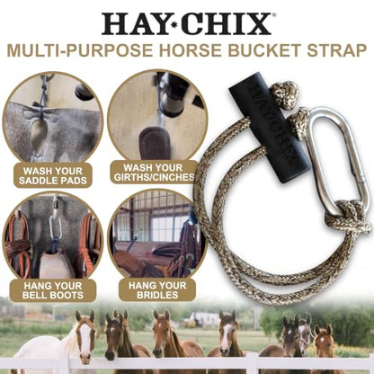 hay chix 14-Inch Horse Bucket Strap | Adjustable Stall Hanger, R. Gold - color: R. Gold