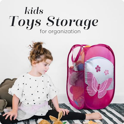 Handy Laundry Collapsible Mesh Pop Up Hamper (Butterfly) - color: Butterfly, 1-PACK