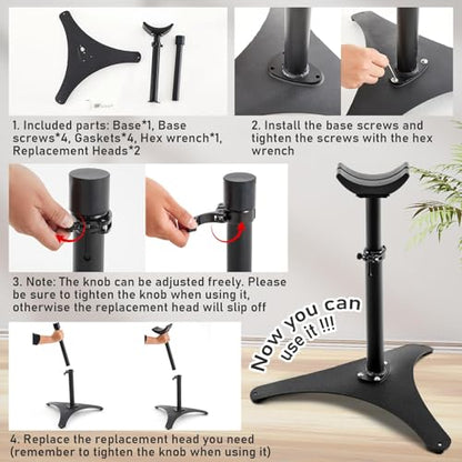 Zonon Farrier Horse Hoof Stand, Tool-Height Adjustable Metal Horse Hoof Trimming Tools, Extra-Large Base Enhances Stability, Blacksmith Farrier Stand(Black,Metal Triangular Base) - style: Metal Triangular Base