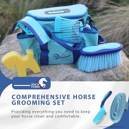 Horse Grooming Kit 9pcs Horse Brush Set with Organizer Tote