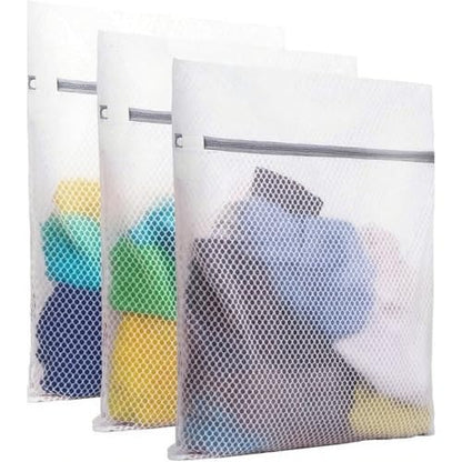 PrettyCare 3 Large (16x19inch) Mesh Laundry Bags for Delicates, Durable Honeycomb Wash Bags with Premium Zippers - Laundry Essentials Mesh Bags for Lingerie, Bras, Socks, Sweater, Travel & Organizing - size: Large