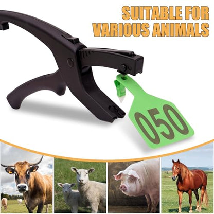 150 Pcs Cattle Ear Tags Kits 001-050 Numbered with Plier and Remover Tool