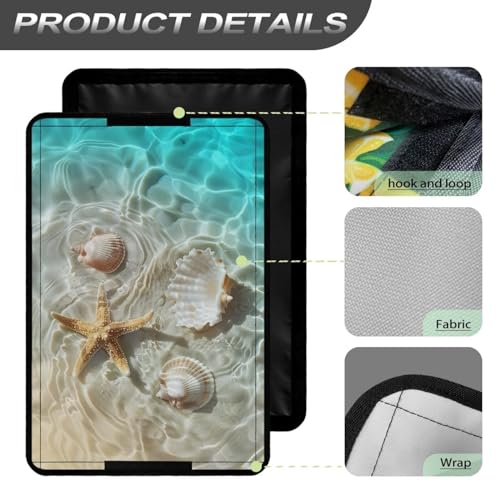 Beach Shells RV Door Window Shade Cover Universal Sun Shade Accessories Fits Most RV Window Camper Camper Privacy Entrance Sun Blackout Fabric - color: Beach Shells