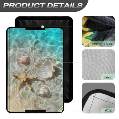 Beach Shells RV Door Window Shade Cover Universal Sun Shade Accessories Fits Most RV Window Camper Camper Privacy Entrance Sun Blackout Fabric - color: Beach Shells
