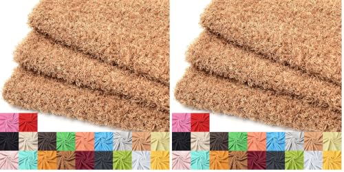 Surf turtle Camel Curly Teddy Fleece Faux Fur Fabric 36" x 59" (Pack of 2) - color: Camel Color, size: 36 x 59 inches (Pack of 2)