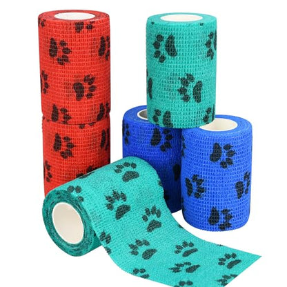 6pcs 3" Self Adhesive Bandage Wraps, Paw Prints B - size: 6pcs 3" Paw Prints B