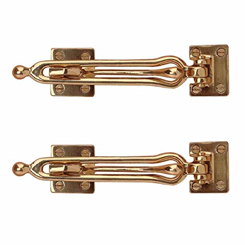 Renovators Supply Swing Bar Security Door Lock Durable Door Guard 1.5 X 7.5 X 1.75 Inches Solid Brass Safety Guard Lock Heavy Duty Door Latch Lock Replacement Parts‎ Pack of 2 - color: Brass, size: Pack of 2