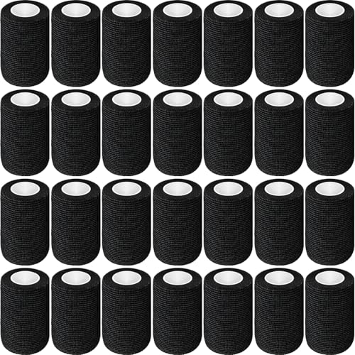 Treela 64 Pack 4" X 5 Yards Self Adhesive Bandage Wrap Black - color: Black, size: 4 Inch X 5 Yard