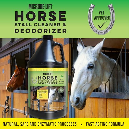MICROBE-LIFT Horse Stall Cleaner and Deodorizer for Use in Stables, Barns, Use on All Surfaces and Supplies, Highly Concentrated and Safe Formula, Fresh Clean Scent, 1 Gallon - style: Stall Cleaner and Deodorizer