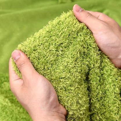 Surf turtle Grass Green Curly Teddy Fleece Faux Fur Fabric 36" x 59" (Pack of 2) - color: Grass Green, size: 36 x 59 inches (Pack of 2)