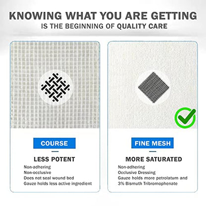EVERLIT Xeroform Petrolatum Dressing | Sterile, Non-Adherent Occlusive Fine Mesh Gauze Pad | Non-Toxic, Gentle Patch for Burns, Laceration, Surgical Incisions & Skin Grafts (5" x 9" | Pack of 25) - size: 5" x 9" | Pack of 25