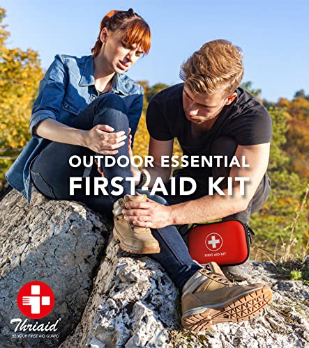 Mini First Aid Kit, 100 Pieces Water-Resistant Hard Shell Small Case - Perfect for Travel, Outdoor, Home, Office, Camping, Hiking, Car (Red) - color: Red