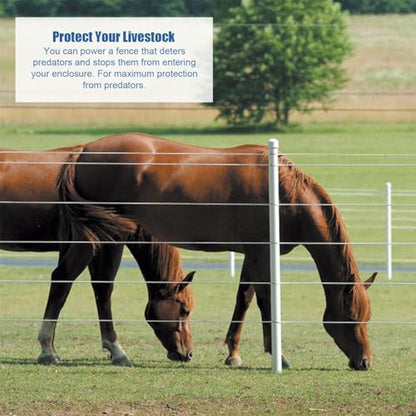 Electric Fence Charger PE2 – 0.10 Joule, 2-Mile/ 8 Acres Plug in Electric Fence Charger, for Dogs, Livestock, Squirrels, Chicken Coops, - color: BLACK, size: 2 MILE