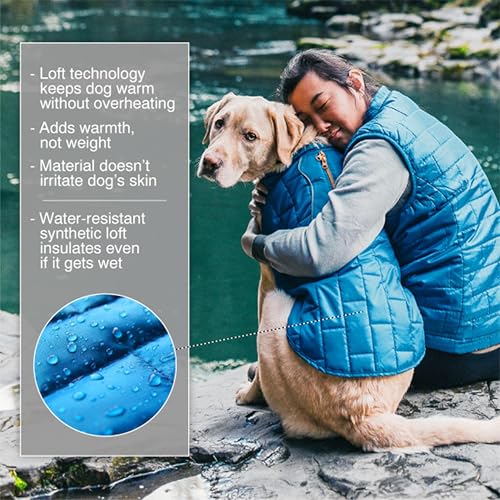 Kurgo Loft Dog Jacket, Ink Blue, Extra Small - color: Ink Blue/Seaglass, size: Extra Small