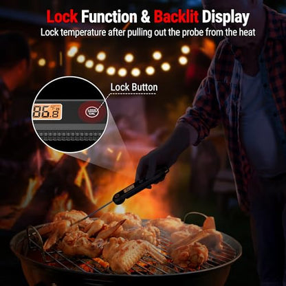 TempPro TempSwift 1 Sec Meat Thermometer Digital for Kitchen Cooking Food - color: Pitch black