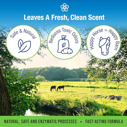 Microbe-Lift Horse Manure & Urine Eliminator for Use in Stables and Barns, Use on All Surfaces and Supplies, Ammonia Reducer, Highly Concentrated Formula, 1 Gallon - style: Manure and Urine Eliminator