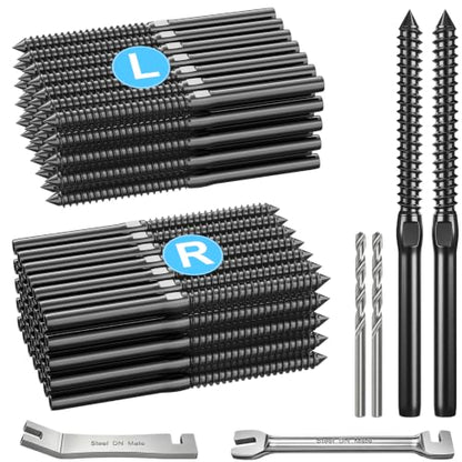 DN Mate Black Cable Railing Kit Swage Lag Screws 100Pack for 1/8" Cable | Cable Railing Hardware for Wood Post, Deck/Stair, Left&Right Handed Thread T316 Stainless Steel Marine Grade DM45 with Wrench - color: Black