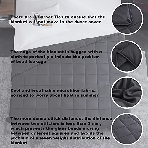 L'AGRATY Weighted Blanket Kids - 40"x60" 10lbs Breathable Childrens Heavy Blanket Microfiber Material with Glass Beads All-Season Summer Fall Winter Soft - color: 01-dark Grey, size: 40" x 60" | 10lbs