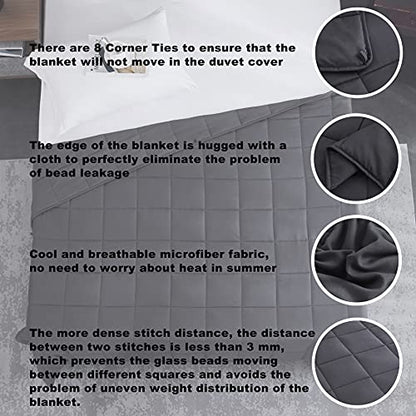 L'AGRATY Weighted Blanket Kids - 40"x60" 10lbs Breathable Childrens Heavy Blanket Microfiber Material with Glass Beads All-Season Summer Fall Winter Soft - color: 01-dark Grey, size: 40" x 60" | 10lbs