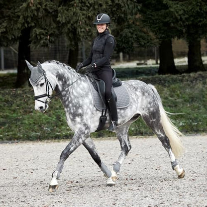 HORZE Adepto Open Front Tendon Boots | Durable Shell with Neoprene Lining - Steel Grey - Cob - color: Steel Grey, size: Cob