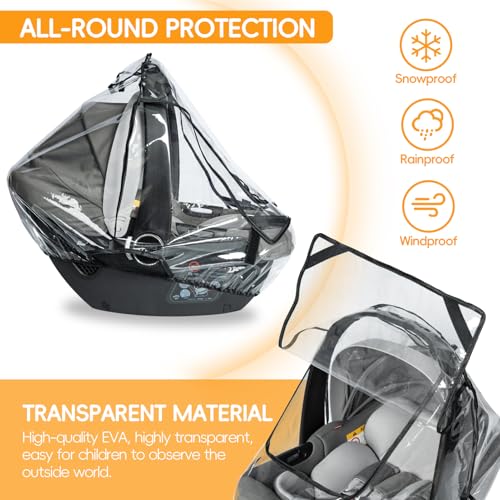 bemece Infant Car Seat Rain Cover with Air Vents and Access Window