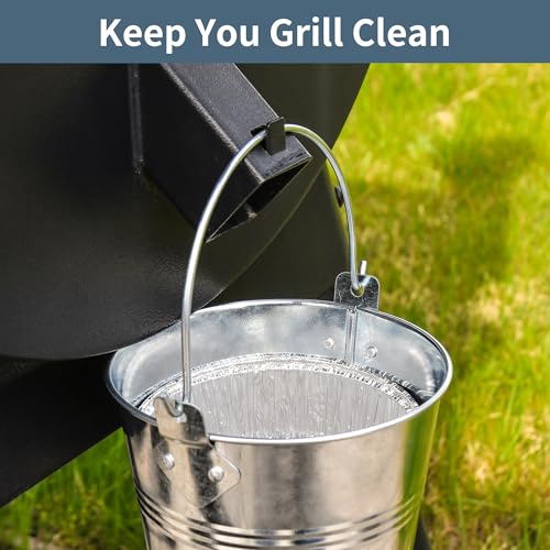 Grease Bucket for Pellet Grill Smokers – 2-Pack Heavy Duty Galvanized Steel Drip Catcher, Rust-Proof 5.6" Diameter, Easy Clean BBQ Accessory - color: Steel 2pack
