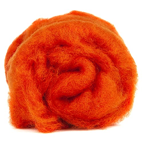 Maori Wool Carded Batting for Needle Felting, 3.5 oz, Ginger Orange - color: Ginger